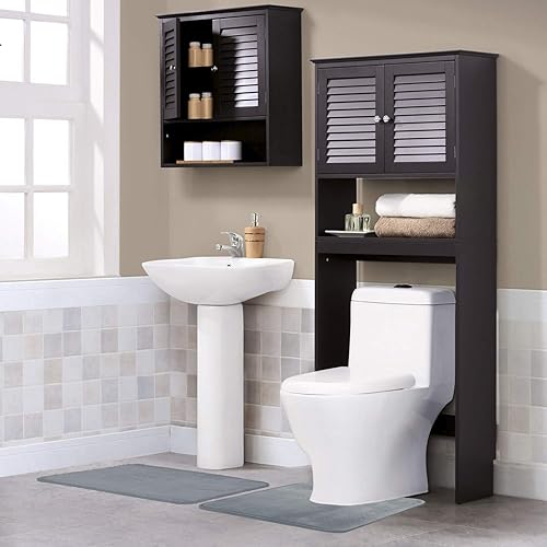 Miniatura 2 de AOACreations Juego de 3 tapetes de baño de espuma viscoelástica, suaves, afelpados, absorbentes, de pelo bajo, incluye 1 grande de 20 x 32 pulgadas,