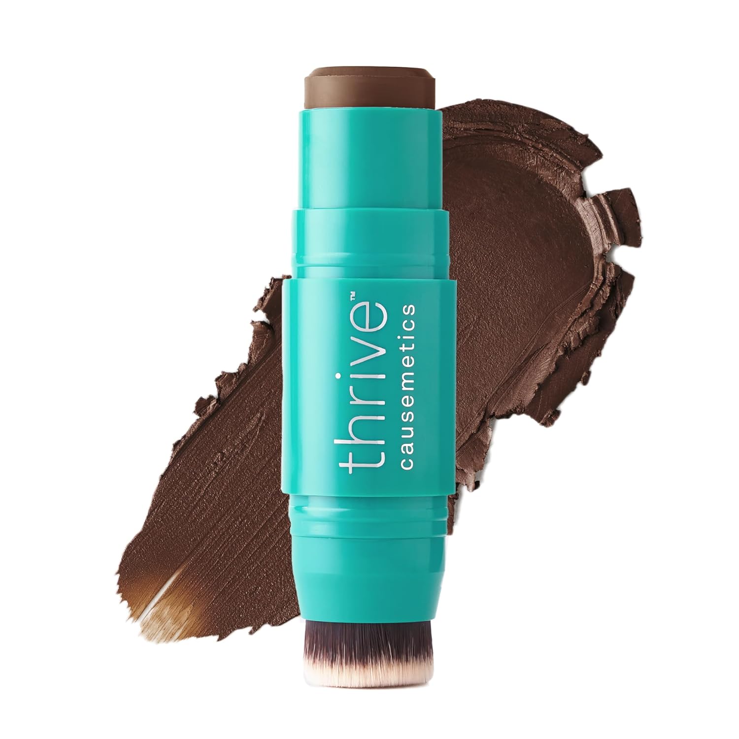 Thrive Causemetics Triple Threat Color Stick: Cream Bronzer & Contour Stick with Vitamin E, Evening Primrose Oil, Waterproof Smudge Proof Face Makeup Formula, Adrienne (Deep Tan Neutral)
