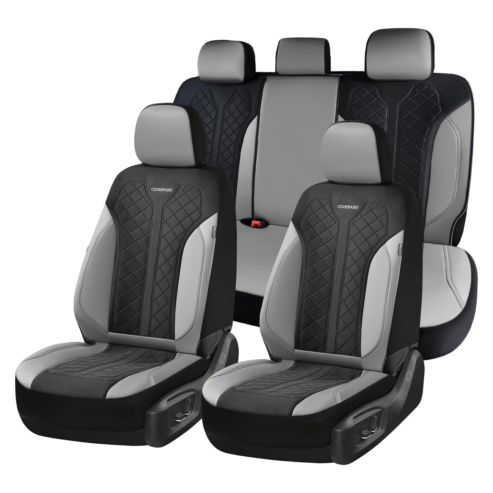 Coverado Housses de siège de Voiture 5 sièges, Couvertures de siège Ensemble Complet, Protecteurs de siège Respirants en Maille, Adaptation Universelle pour SUV, berline, Camion