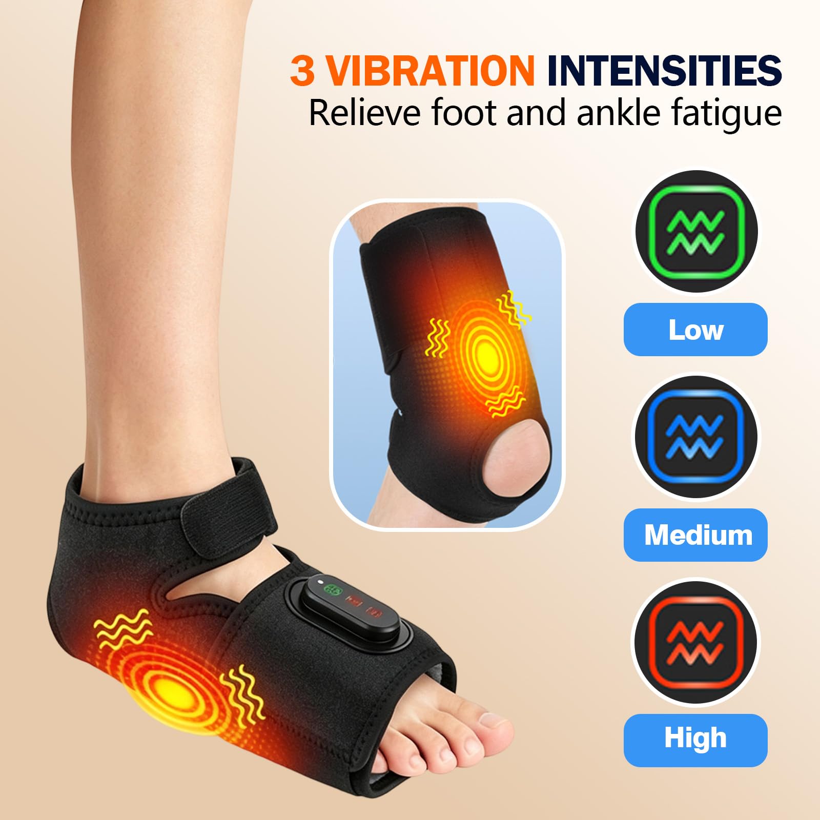 Fußmassagegerät Elektrisch Kabellos 2 Stück mit Wärme und Vibration