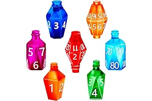 Potion Bottle Shape D4 Dice Set of 7 with Tokens Dice D4 Role Playing Dice