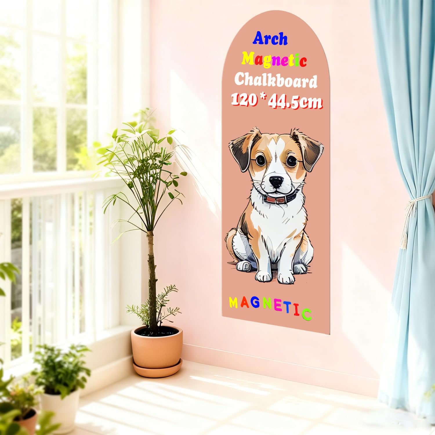 Lnepnw Arch Magnetic Chalkboard Wall Decal 47.2"x17.5" Self Adhesive Chalk Board Wallpaper for Home School Peel and Stick Chalkboard Magnet Contact Paper Roll Alternative Blackboard Paint