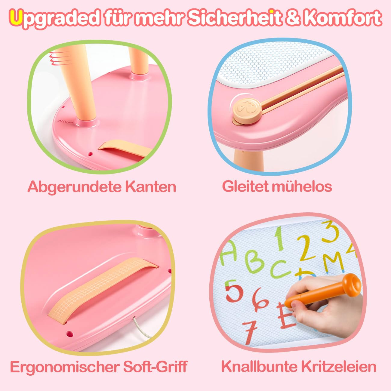Tableau à dessin magique - Jouet pour fille à partir de 1 an - Tableau à dessin magnétique coloré avec 4 pieds - Jouet éducatif pour garçon et enfant de 1, 2, 3, 4, 5 ans - Jouet éducatif - Cadeau