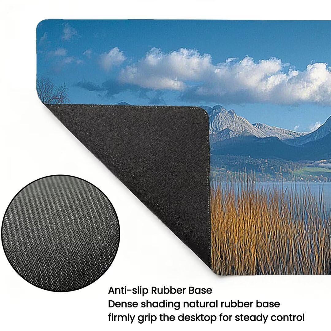 Podkładka pod mysz do gier XXL - 1600x800x3mm - Nowoczesna duża antypoślizgowa podkładka pod klawiaturę biurową z przeszytymi krawędziami, krajobraz duża podkładka pod mysz do gier do biura i domu