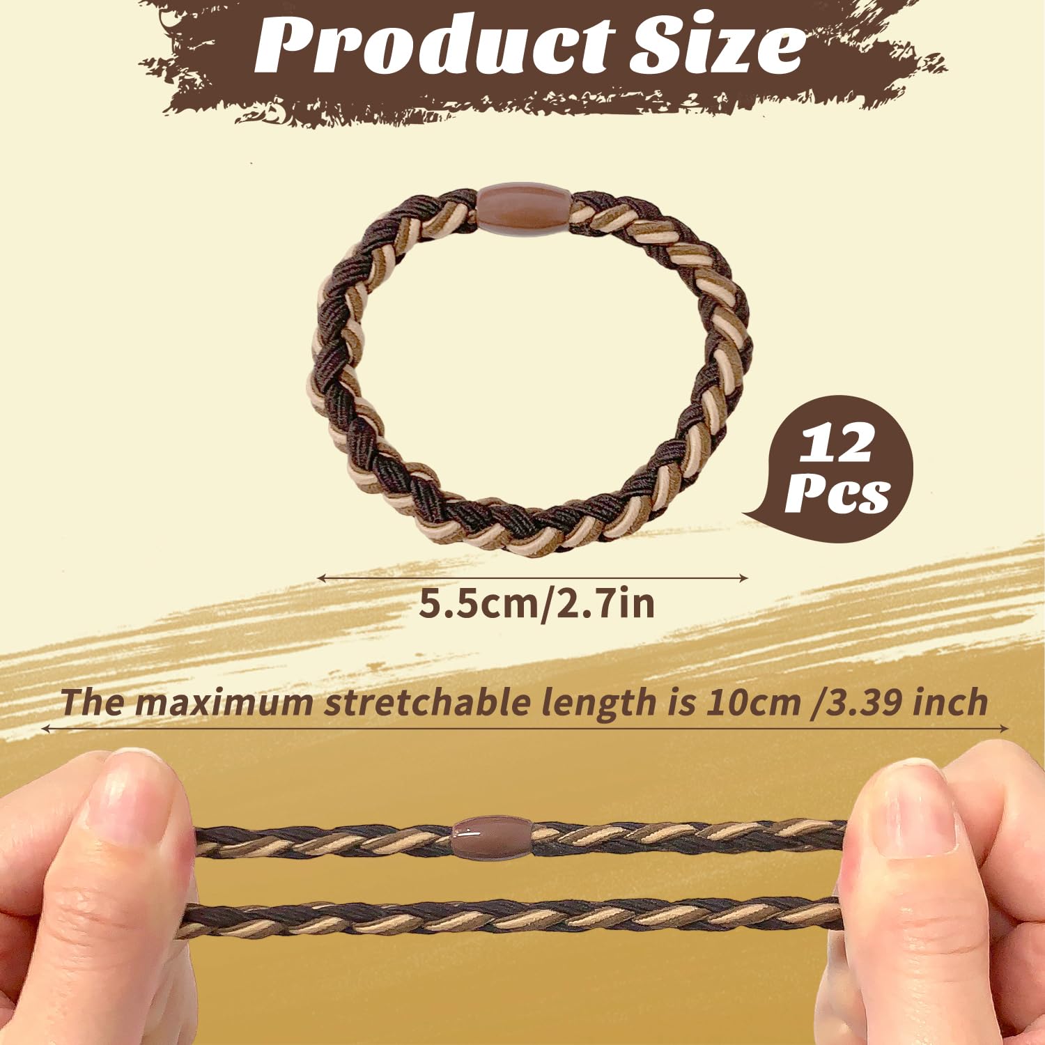 12 Pcs Boho Hair Ties - Image 2