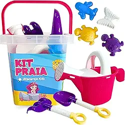 Kit Praia Infantil com Baldinho Regador Rastelo Sereia Menina