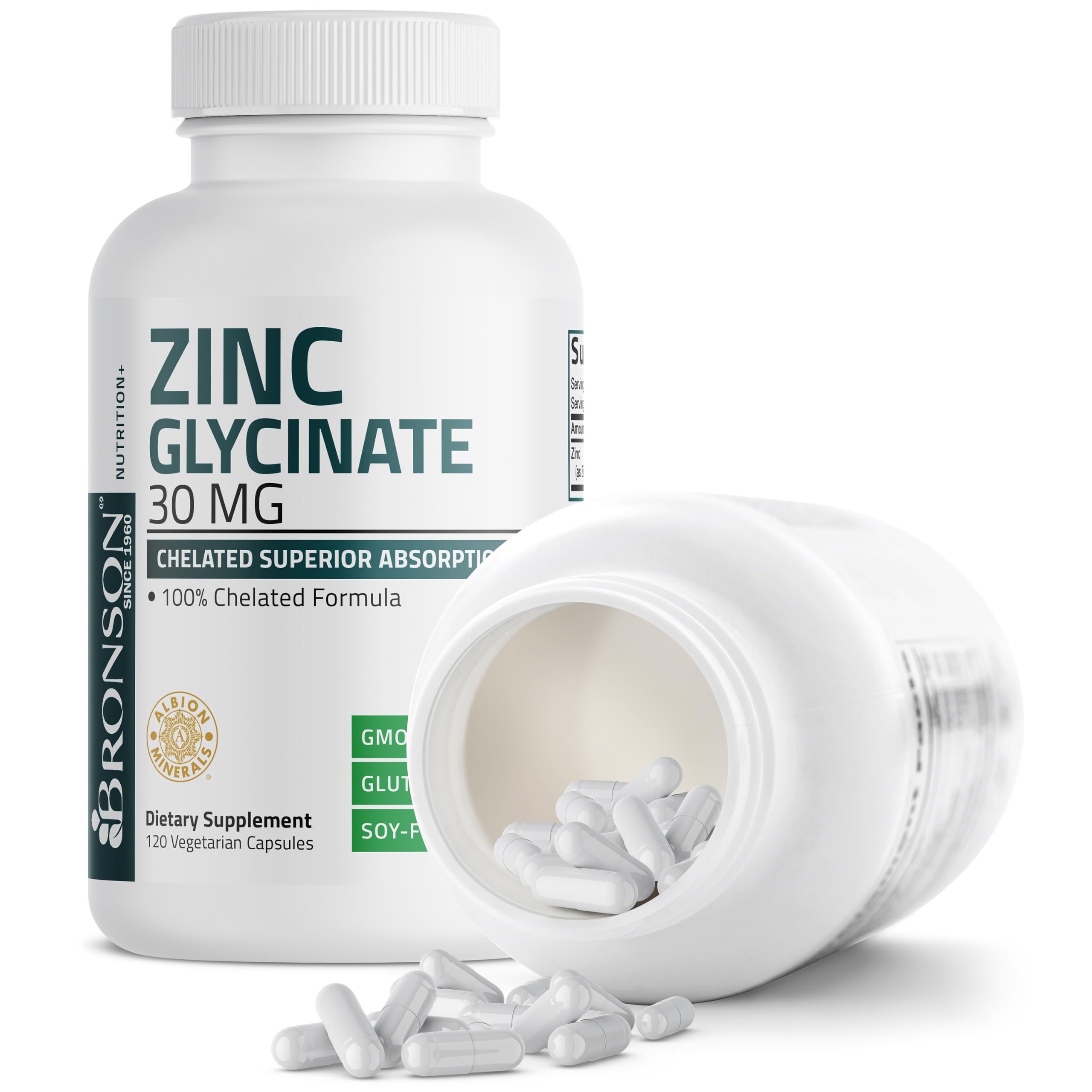 Bronson Zinc Glycinate 30 mg (Zinc Bisglycinate Chelate), 120 Capsules — Amazon image 6