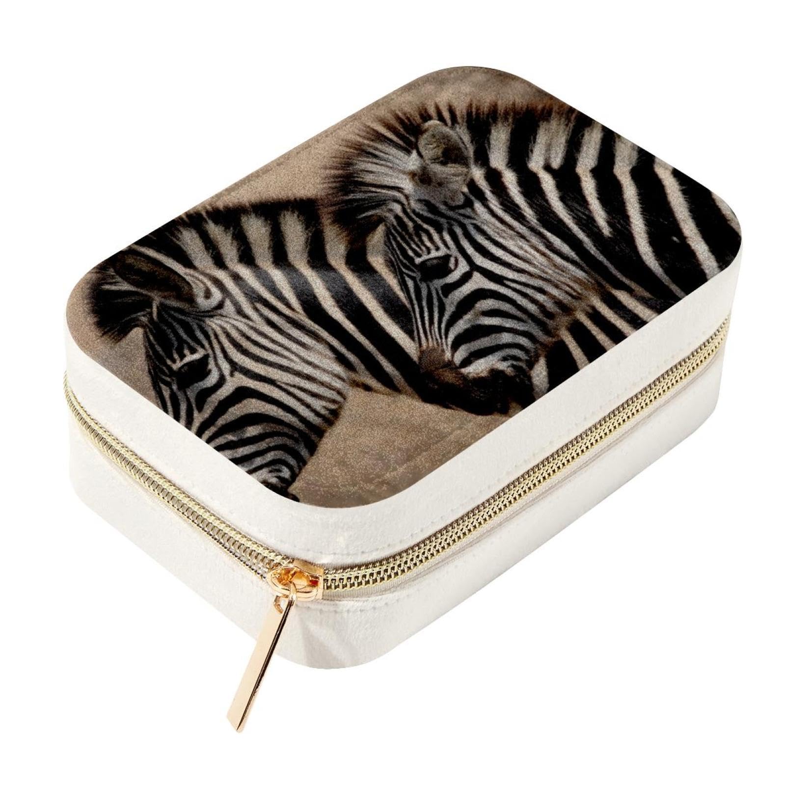 Boîte de rangement bijoux velours zèbre pour ne plus emmêler vos colliers