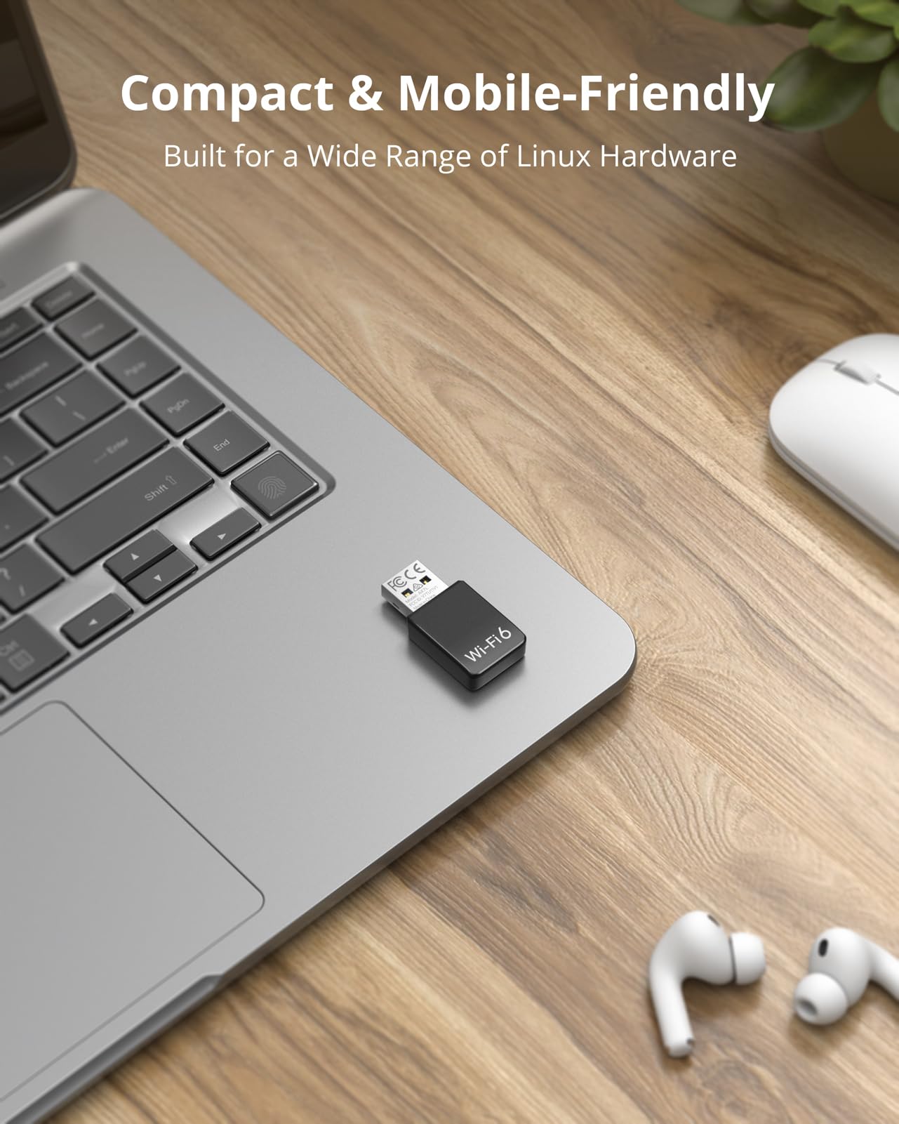 BrosTrend AX900 Mini USB WiFi 6 Linux Compatible WiFi Adapter for Ubuntu, Debian, Mint, Zorin, Raspberry Pi OS, Kubuntu, PureOS, Windows 7/10/11 etc. Wi-Fi 6 Wireless Dongle, Dual Band 5GHz + 2.4GHz — view 5