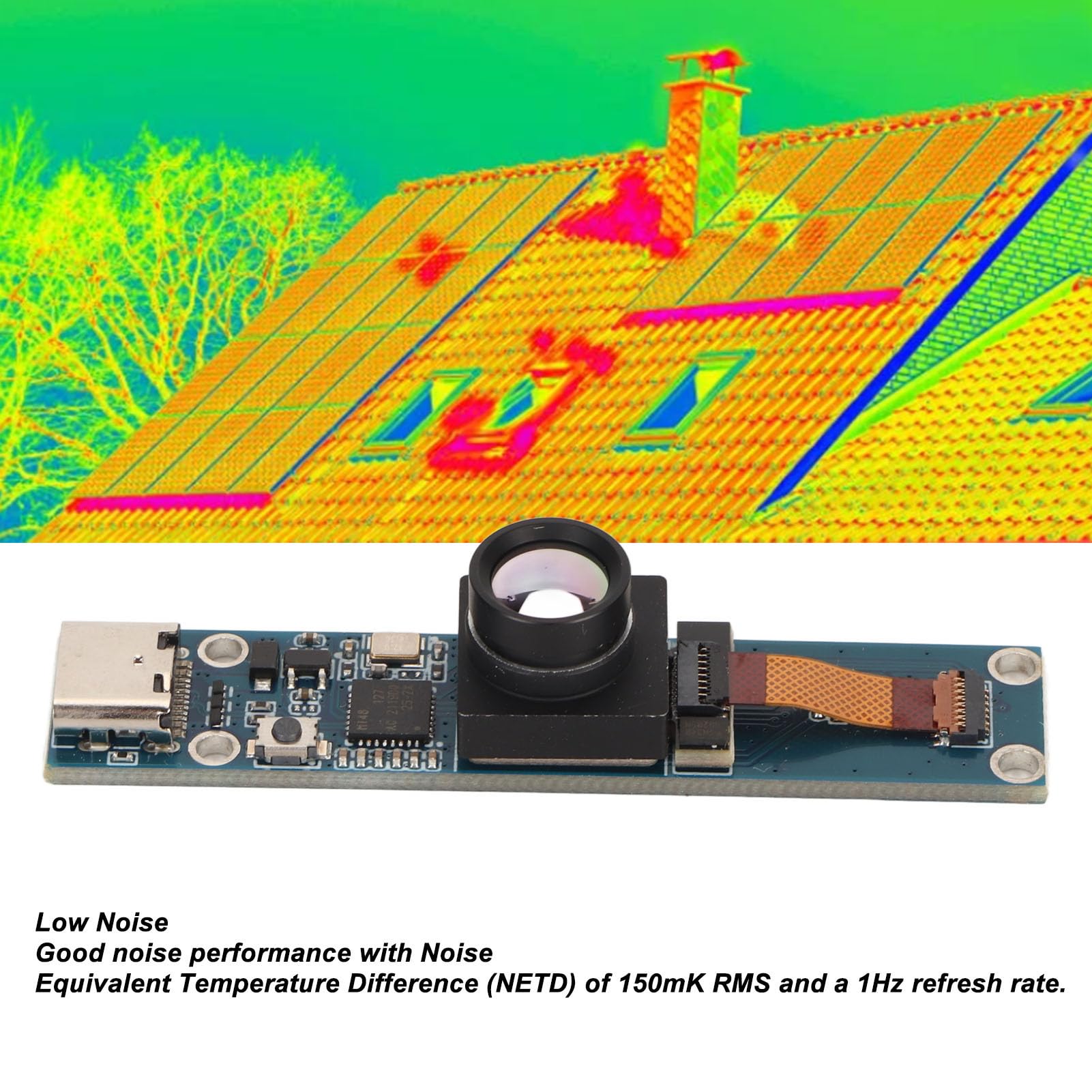 Kamera Termowizyjna USB, Kamera Termowizyjna na podczerwień Typu C, rozdzielczość 80 X 62 Pikseli, częstotliwość Odświeżania 1 Hz, do Komputerów z i Telefonów z