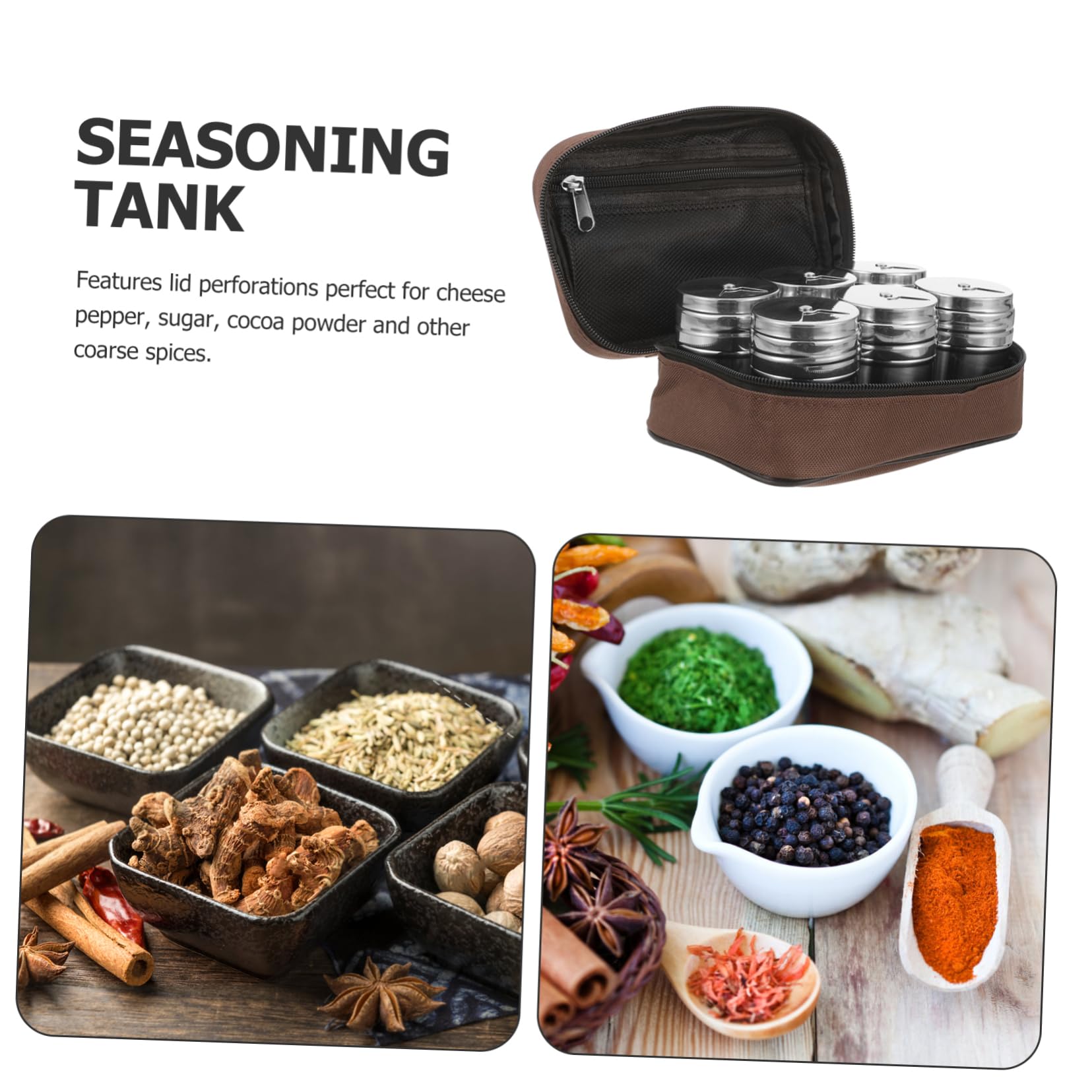 GRIRIW Classic Style 7 Piece Stainless Steel Spice Jars Lids Condiment Bottles for Bbq