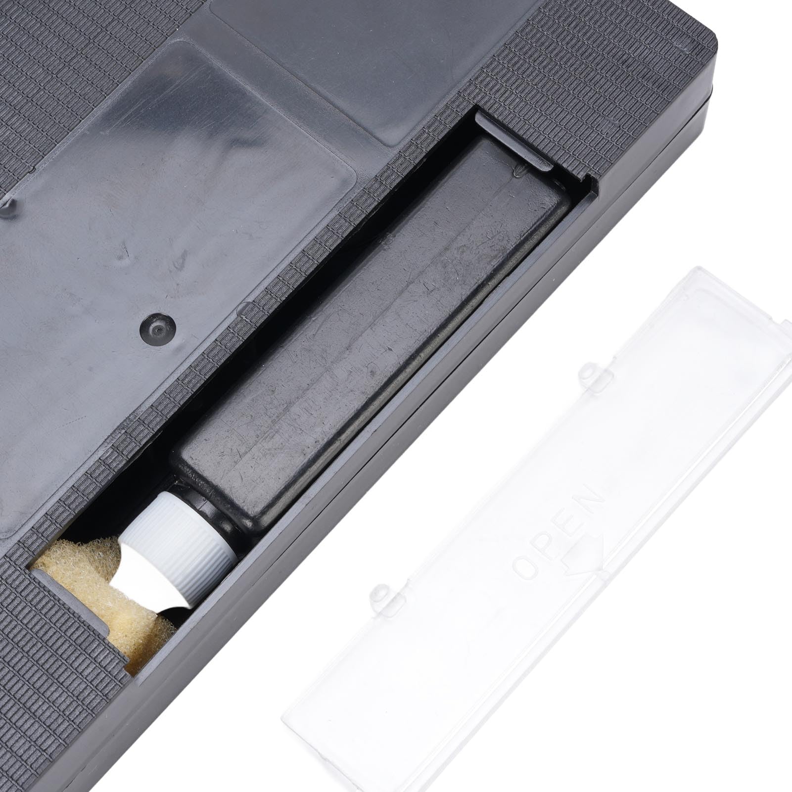 Nettoyer de Tête de Magnétoscope pour Les Joueurs VCR VHS, Cassette de Nettoyage pour Têtes Vidéo VHS, la Technologie Humide et 50 Fois Réutilisable, avec Liquide de Nettoyage