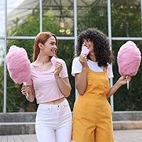 Vista 5 de Paquete de 100 conos de papel de algodón de azúcar, palitos de papel kraft para hilo dental, golosinas de carnaval, suministros de fabricación