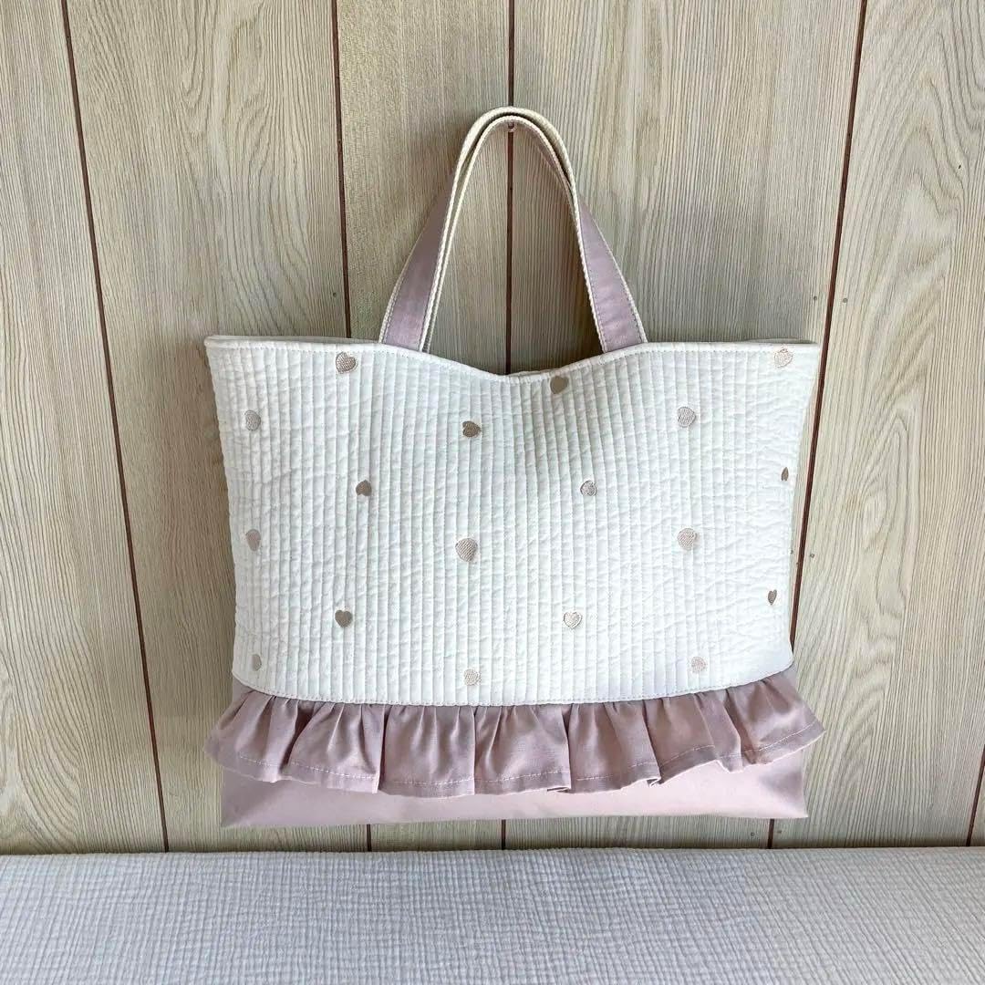 ヌビ ハート チューリップ レッスンバッグ 入園入学 イブル ピンク