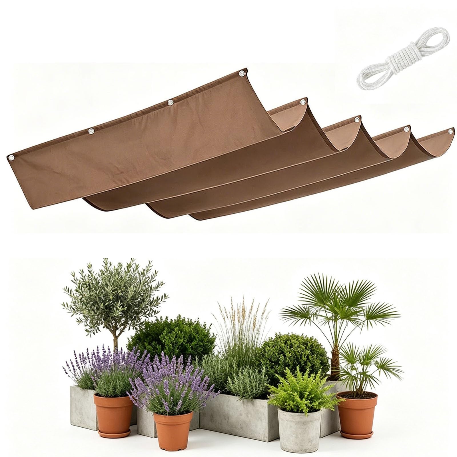 Toldo vela para terraza y balcones estrechos que crea sombra en verano 0.5x1.8m