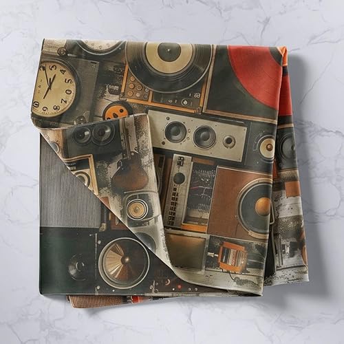 Miniatura 2 de Erosebridal Music Tapestry for Bedroom Black Musical Instrument Tapestry Retro Pop Music Wall Tapestry Large 59X82 Inches Hippie Art Tapestry