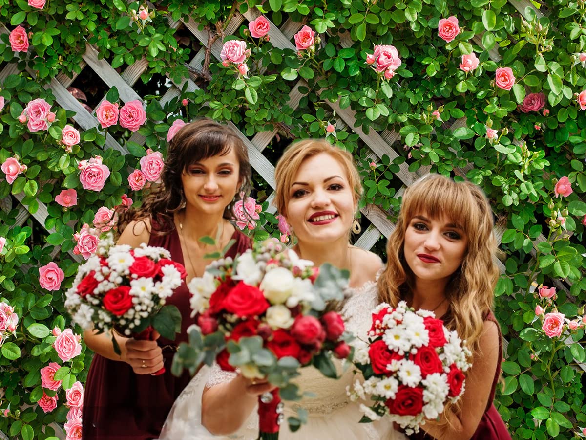 AIIKES 10 x 20 m Fiori Sfondo per Fotografia Primavera Floreale Foto Sfondo Verde Foglia Recinzione Fondali Matrimonio Nuziale Sfondo Baby Shower Festa di Compleanno Photo Booth Studio Puntelli 11-453