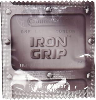 Caution Wear Iron Grip Snug Fitting Lubricated Latex Condoms (Pack of 12)