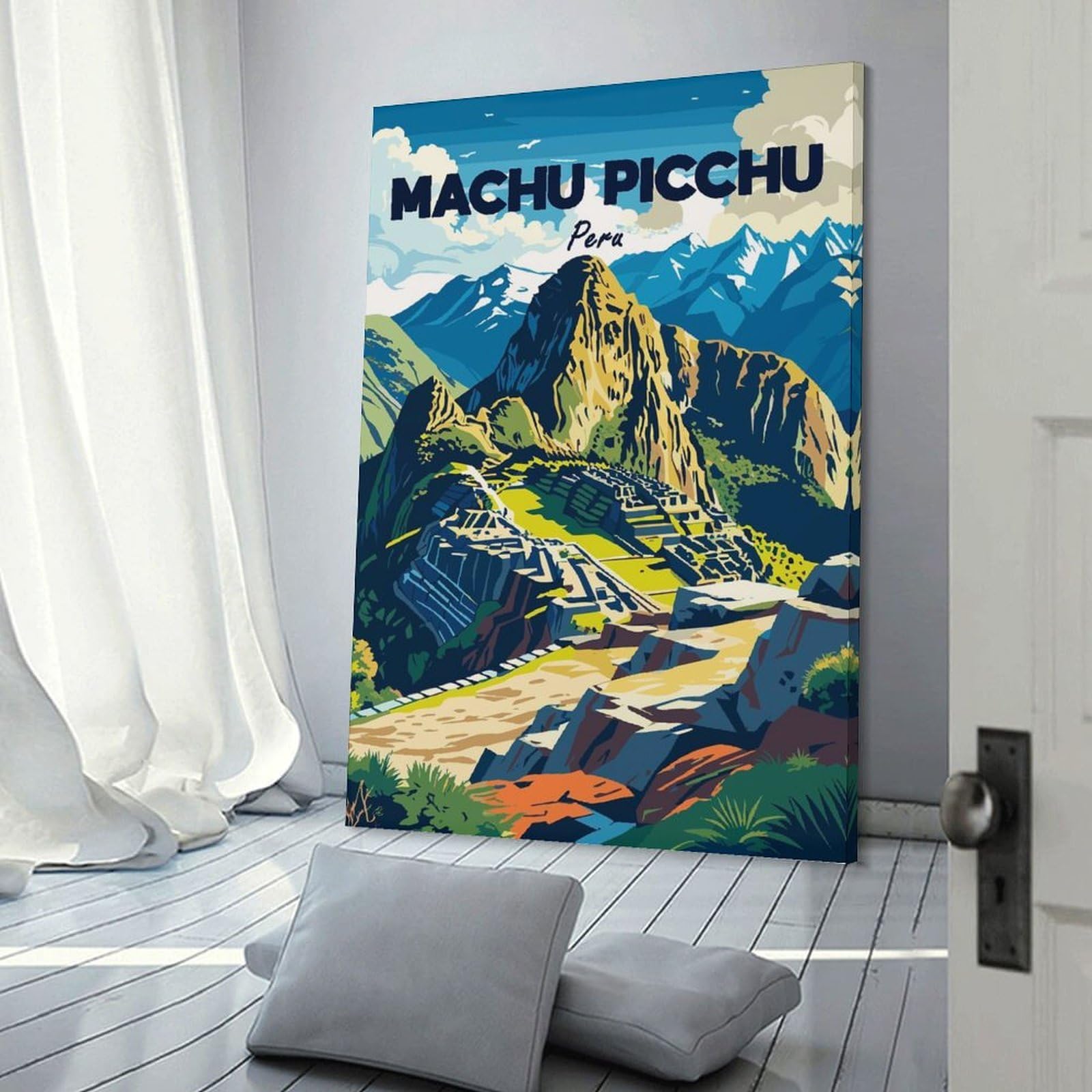 Junmoney Wall Picture Print Machu Picchu, Peru Travel (2), 20x30inch(50x75cm), for Entrance Walls, Hall Decor Or Foyers, A Neat Decor Update for Hallways