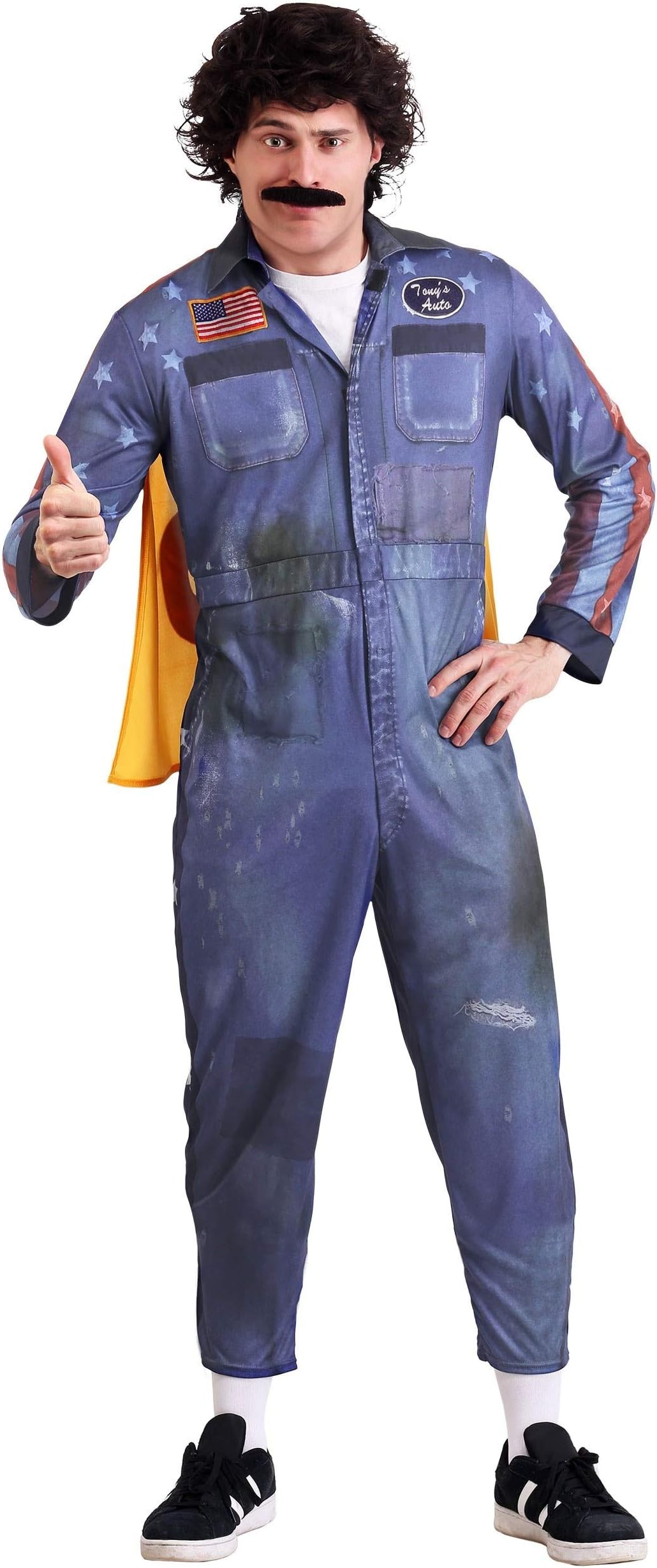 Adult Hot Rod Kimble Costume | Andy Samberg Hot Rod One Piece Jumpsuit with Attached Cape
