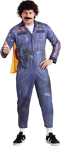 Disfraz de Hot Rod Kimble para adultos Andy Samberg Hot Rod Mono de una pieza con capa adjunta