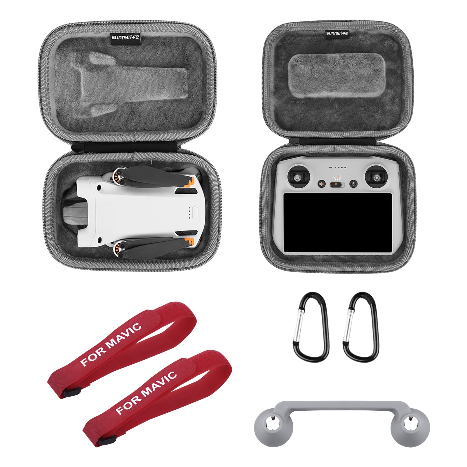 iEago RC Mini 3 Pro Drone Body Portable Carrying Case + RC Remote Controller Protective Storage Bag + Propeller Holder Strap + Joystick Protection Cover with Carabiner for DJI Mini 3 Pro Accessories