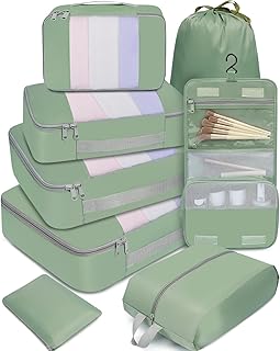 BAGAIL 8 Set Packing Cubes Various Sizes Packing Organizer for Travel Ac...