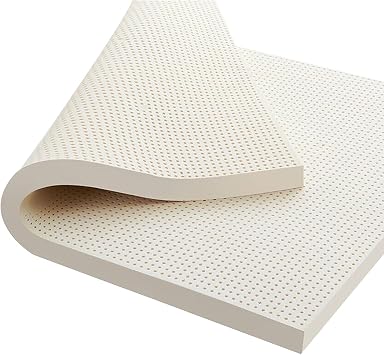 NaKeah 100% Natural Premium Latex Mattress Topper with Cotton Cover, Mattress Topper for Back Pain Breathable and Comfortable Bed Toppers,2.5cm,100x190cm