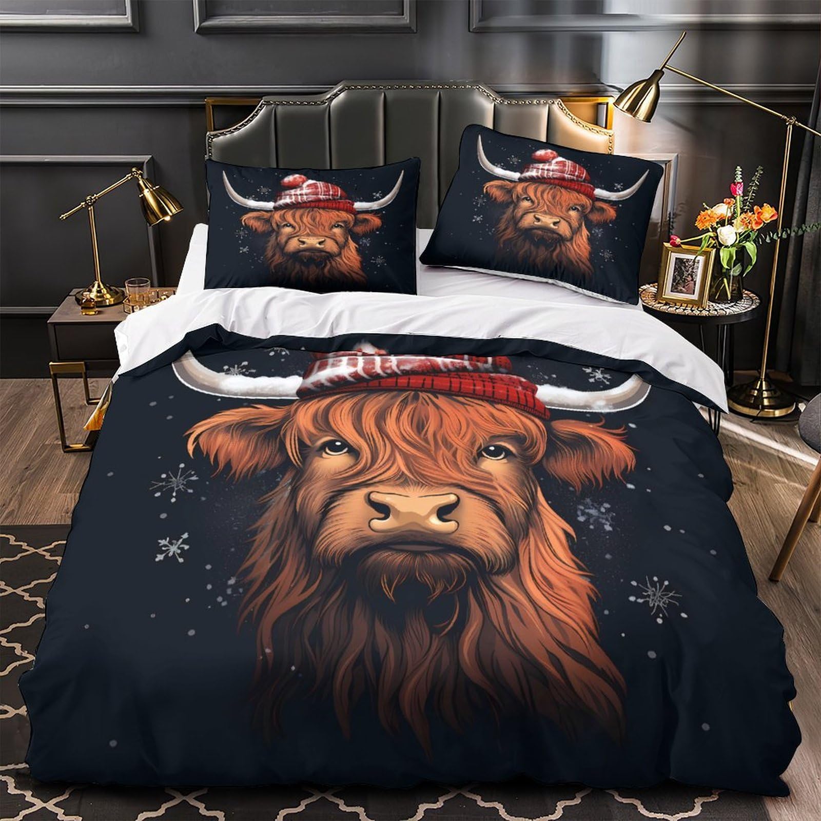 Housse de couette illustration hivernale pour chambre d'enfant