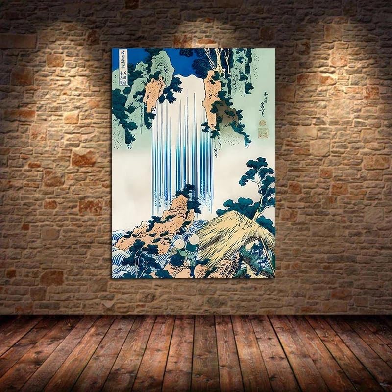 MAIMANG Kawase Hasui Akita Tsuchizaki Ukiyo-e Lake plakat artystyczny, obraz na płótnie, druk ścienny do salonu, dekoracja domu (60 x 80 cm/rama wewnętrzna)