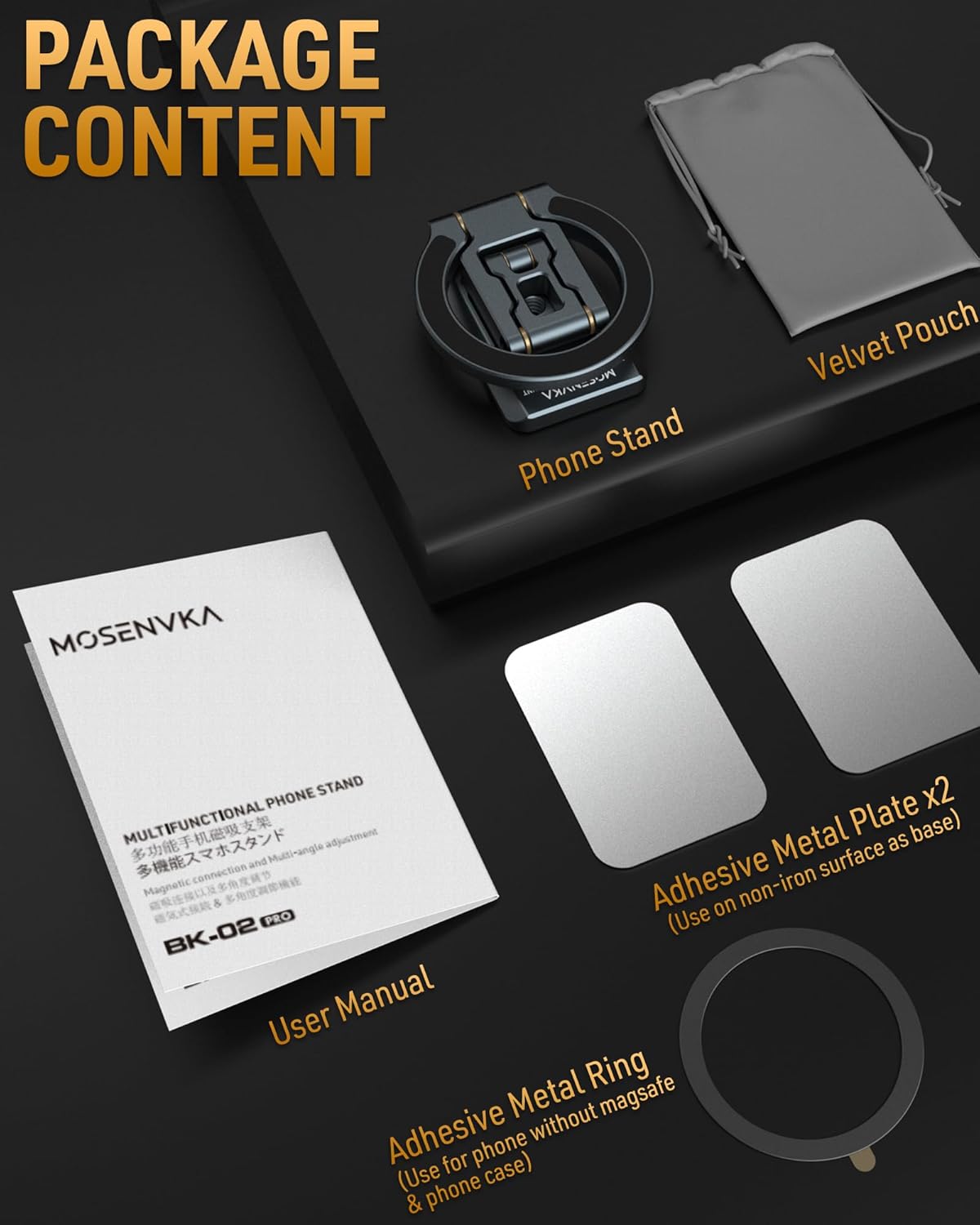 Dual Magnetic Phone Holder Gym Magnetic Stand,Tripod Phone Mount (1/4'' Hole& ARCA-Swiss),Portable Phone Grip for iPhone 12/13/14/15/16/17-Desk/Car/Gym/Golf Cart/Airplane Use Stand (Grey) - Image 6