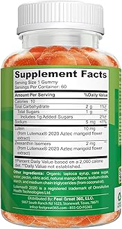 Feel Great 365 Eye Vitamin Gummies for Kids by Vitamin Co. | Eye Care Gummy with Zeaxanthin & Lutein | Made with Fruit Pectin for Eye Health | No Corn Syrup & No Gelatin | Vegan | 60 Day Supply