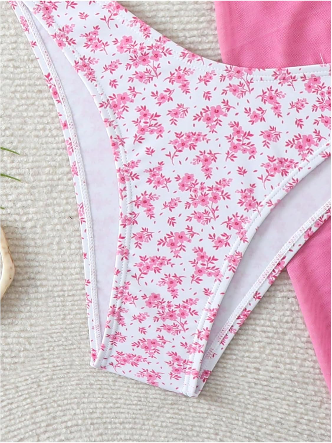 SHENHE Women's 3 Piece Floral Bikini Set with Wrap Coverup Halter Triangle Swimsuits - Image 5