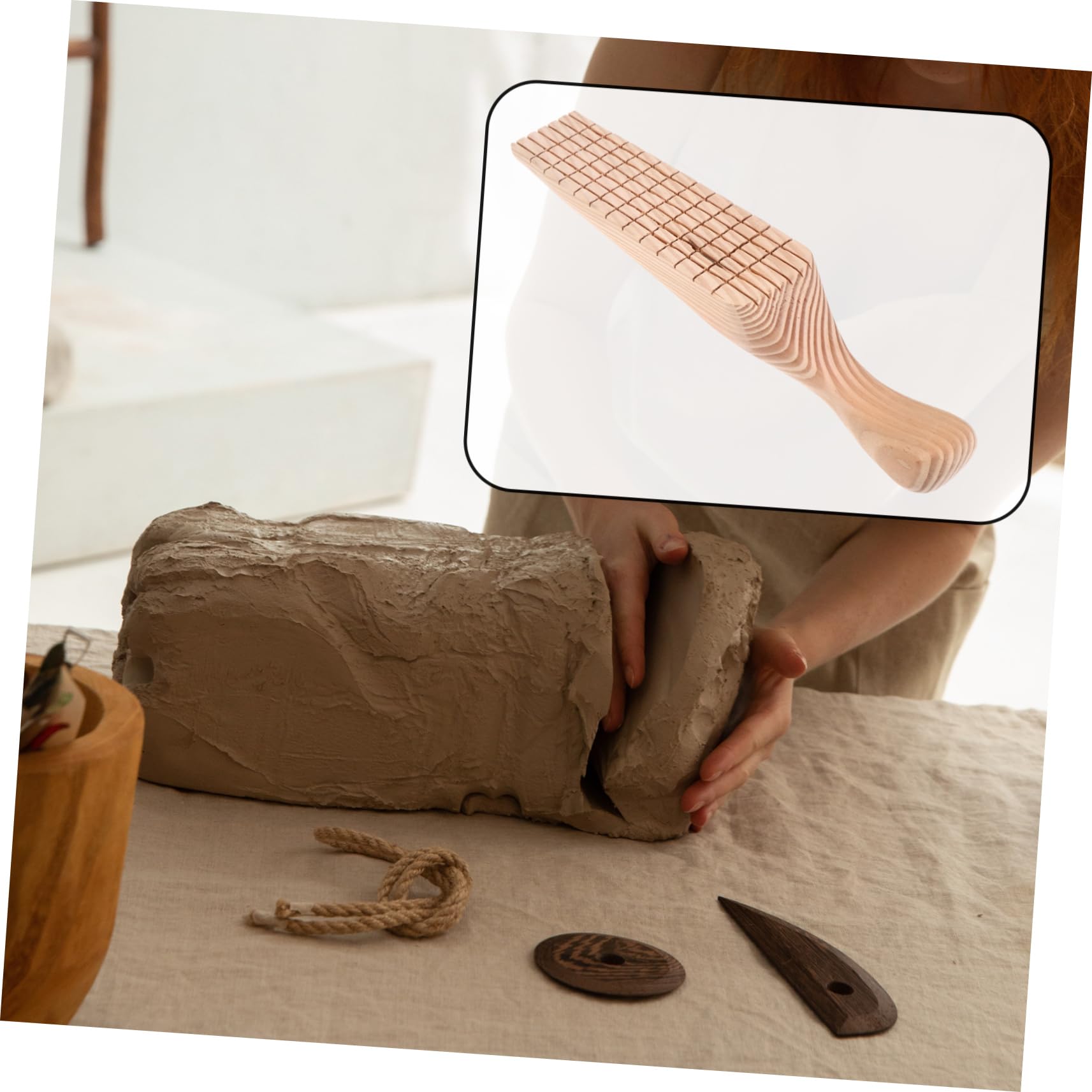Artibetter Batacchio di Argilla Pagaia per Ceramica Strumenti per Modellare L'Argilla Pagaie per Modellare La Ceramica Strumenti Artistici Testurizzati Grandi Morbidi E