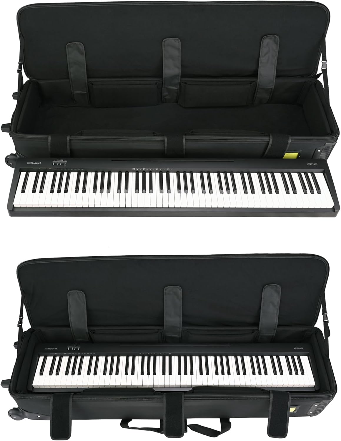 MagicLine Hard Shell Rolling Keyboard Case 52.4"x13.4"x6.7" for 88 Note Keyboards and Electric Pianos, 88 Key Keyboard Rigid Case Bag with Wheels