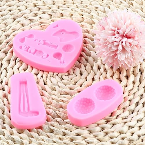 Miniatura 3 de Mujiang Molde de silicona para golf, bolas de golf, moldes para fondant de caramelo de chocolate, para decoración de pasteles, pasta de goma epoxi