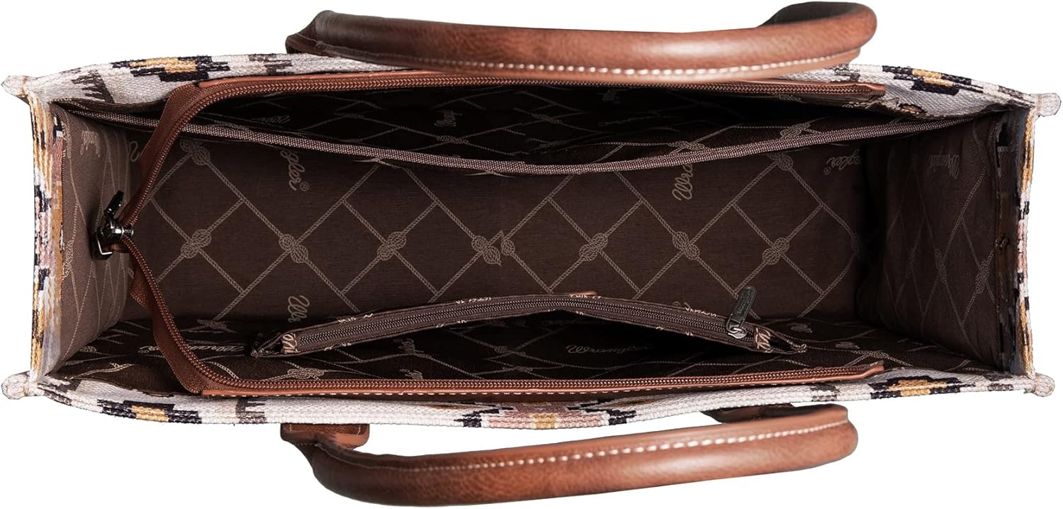 Montana West Wrangler Large Tote Bag for Women Western Structured Shoulder Bag with Laptop Compartment - Image 5