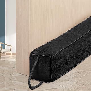 HooTown Burlete para puertas, 87 cm, pesado, burlete para puerta y ventana, color negro