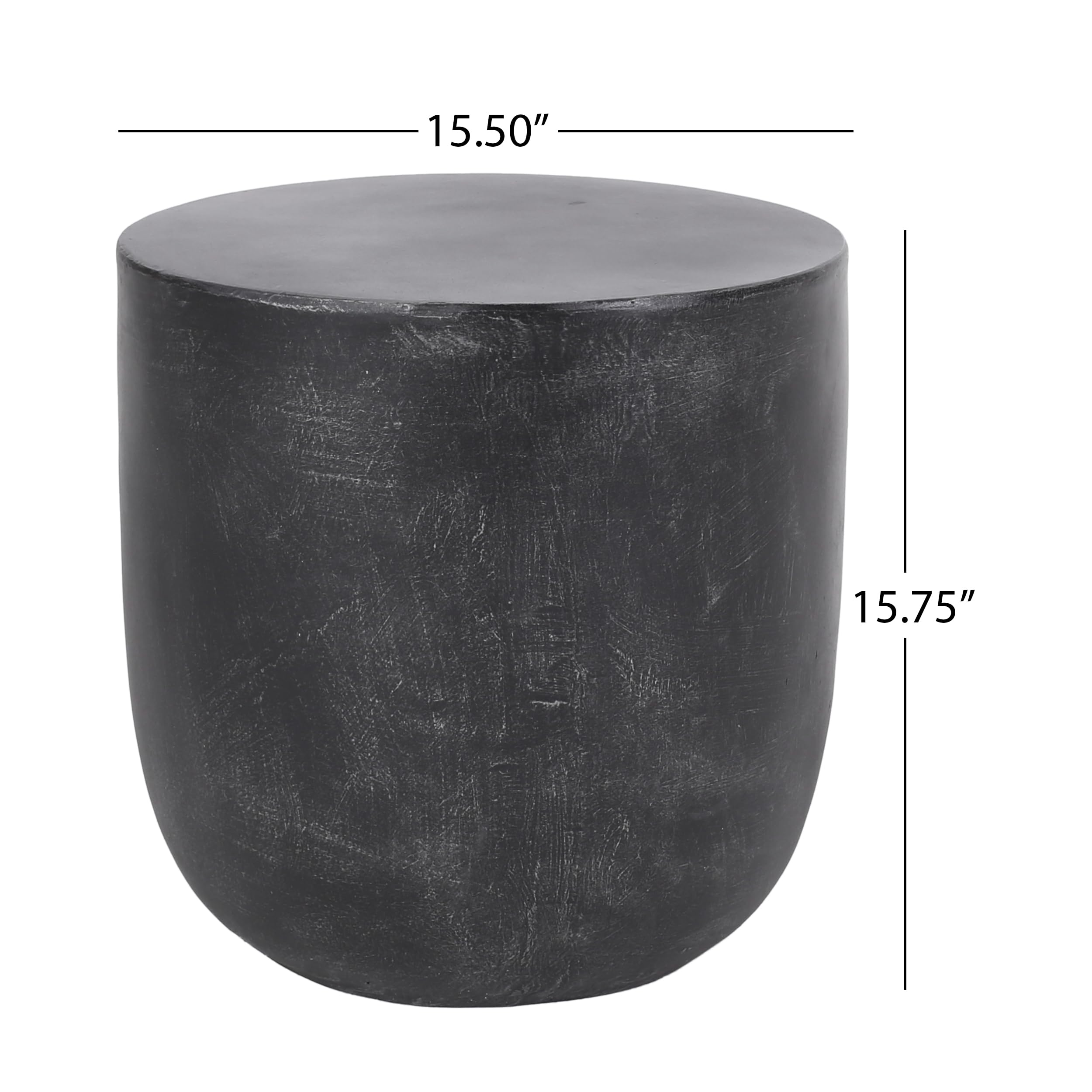 Modern Outdoor Side Table with Barrel Structure and Textured Finish, Chic and Minimalist Design, Practical Decorative Table for Outdoor Spaces, Perfect for Patio Garden or Balcony