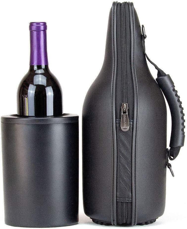 CaddyO Elegant Leather Insulated Wine Tote Chiller, This Wine Chiller Tote will actual take a warm bottle and chill it in less that 30 minutes