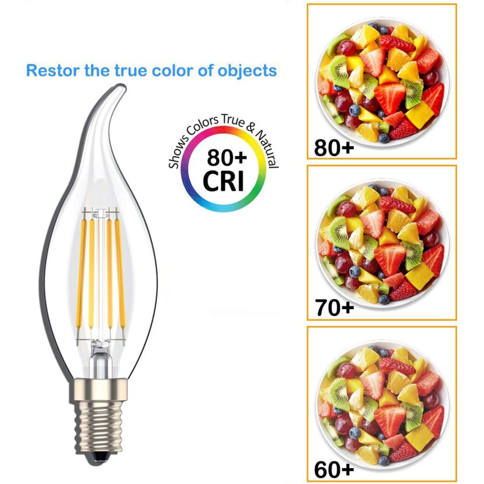 Lampadina LED a Candela E14 Bianco Caldo 2700K Non Dimmerabile 2W Equivalente 20W 220 Lumen Senza Sfarfallio Attacco Piccolo Edison Per Soggiorno Camera Cucina(Warm White 2700K 2W,12Pack)