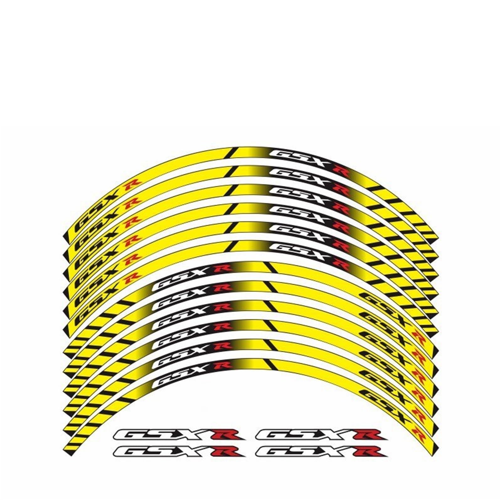 FGLFPXI Thick Edge Outer Rim Reflective Sticker Stripe Wheel Decals for S&uzuki GSXR 250 400 600 1000 750 GSXR1000R GSXR1000 GSXR600
