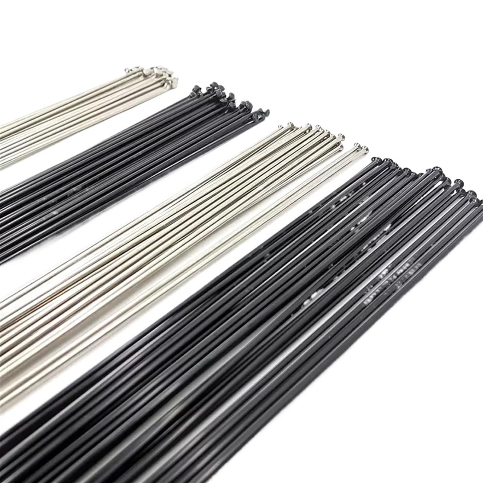 Fahrradspeichen Fahrradspeichen, runde Speichen, J-Biegung, gerader Zugkopf, Schwarze Fahrradspeichen mit Kupferkappe(Steaight 72pcs)