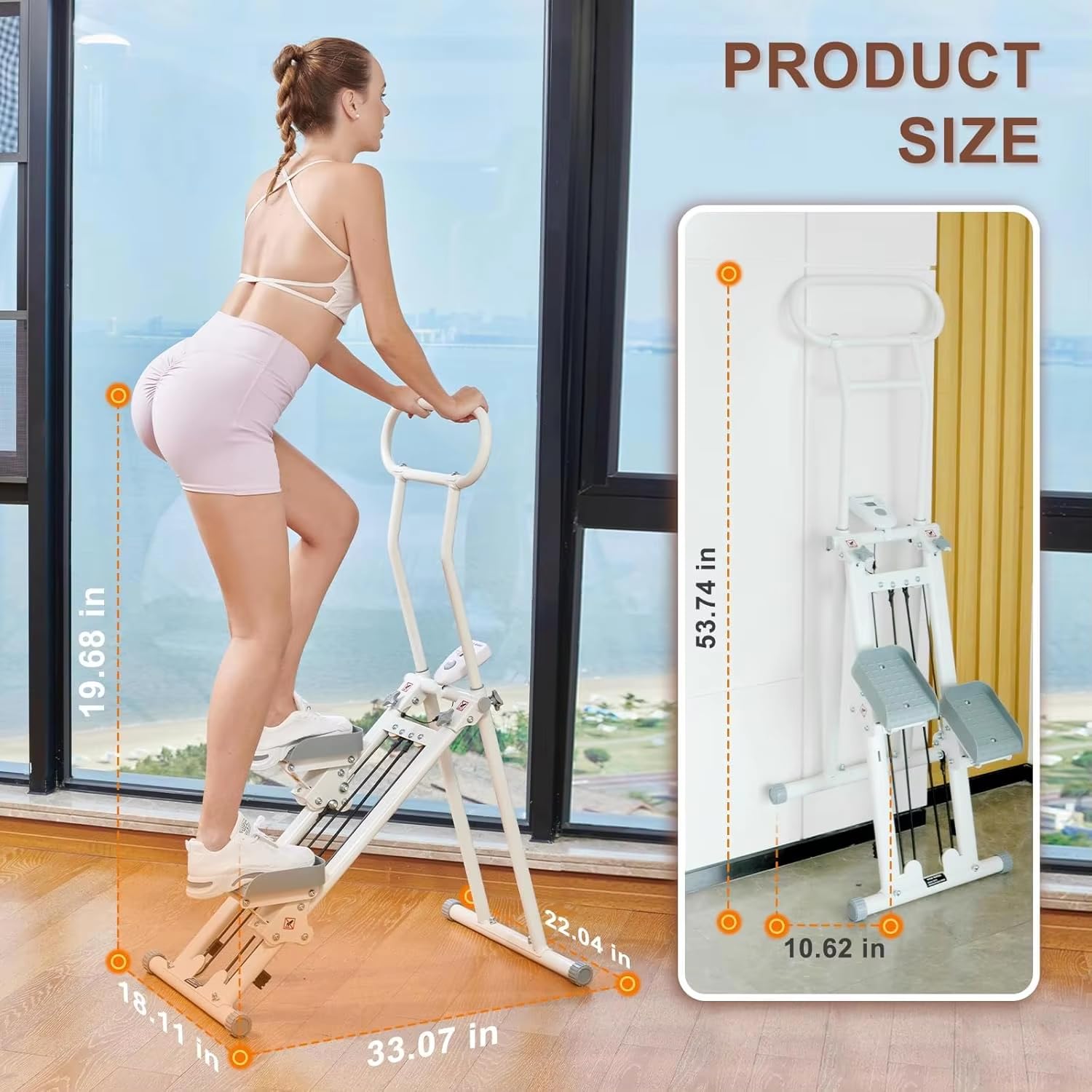Scalatore verticale per esercizi – Attrezzatura stepper per casa, palestra, con capacità di 150 kg e display a LED, facile da montare per allenamenti efficaci