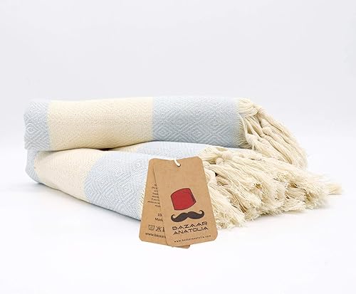 Vista 37 de Bazaar Anatolia Juego de 2 toallas de mano turcas para baño, 39 x 19 pulgadas, algodón, toallas de mano decorativas para cocina, té, yoga, cara