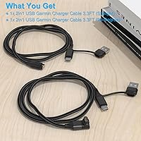Vista 7 de Paquete de 2 cables de carga 2 en 1 para Garmin Watch de 3.3 pies, cable de carga USB con tipo C para Fenix 8 7 7X 6 Pro, Forerunner 970 965 570 265