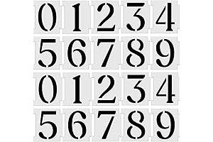 YEAJON Curb Number Stencils 4 Inch Address Stencil Reusable Plastic Painting Kit