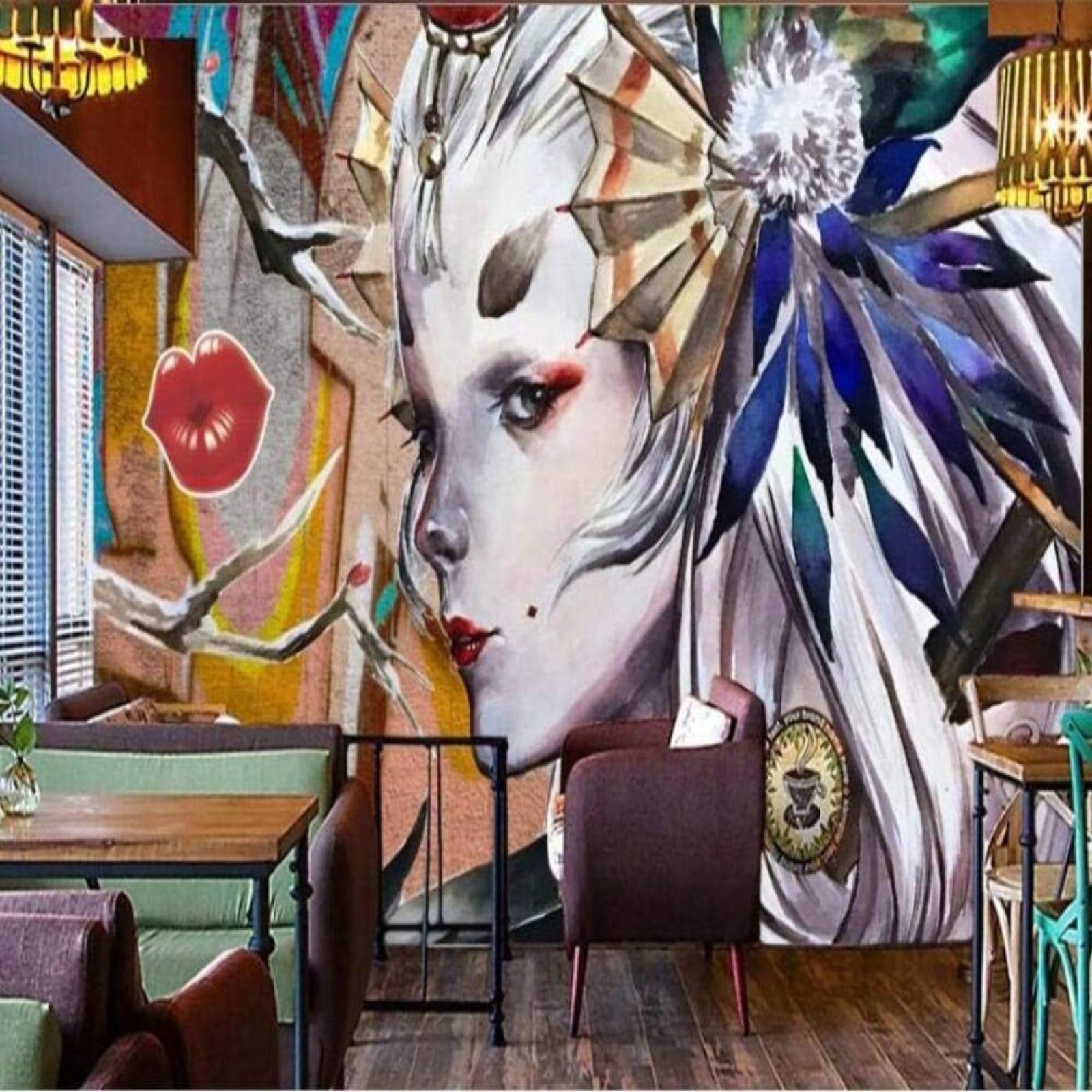 Papel pintado 3D abstracto retro para tapar imperfecciones de pared con textura de seda elegante