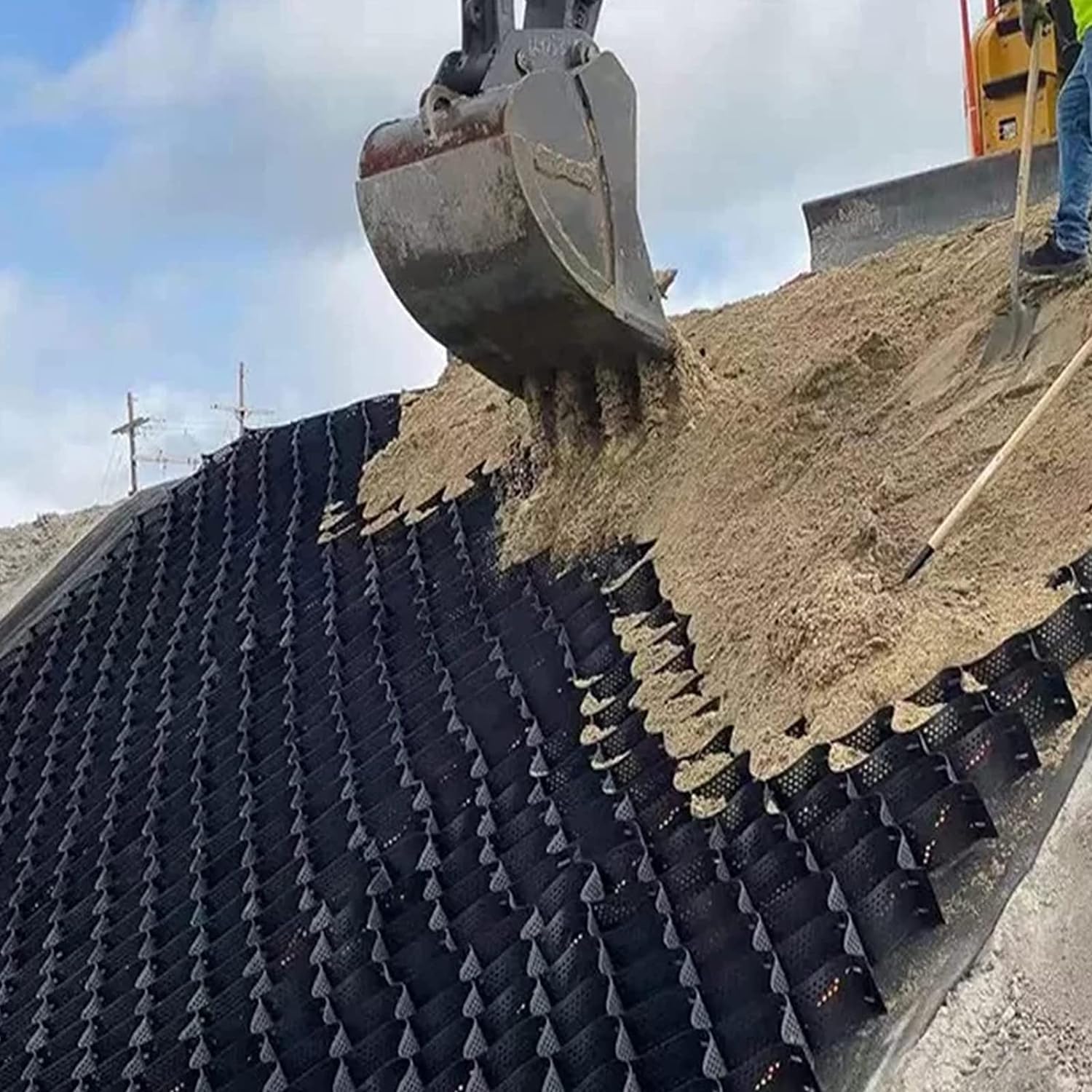 Géocellules de pente 4m x 6m nid d'abeille perméable pour stabilisation du sol