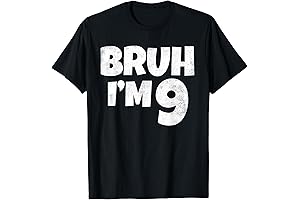 Bruh I'm 9 Year Old Gifts 9th Birthday Boy Nine Funny T-Shirt